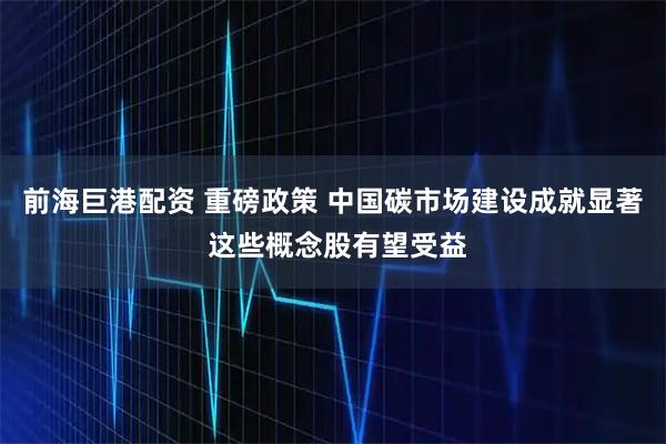 前海巨港配资 重磅政策 中国碳市场建设成就显著 这些概念股有望受益