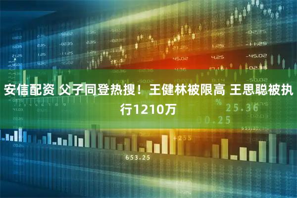 安信配资 父子同登热搜！王健林被限高 王思聪被执行1210万